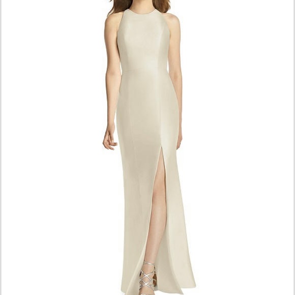 View Satin Champagne Color Bridesmaid Dresses Gif